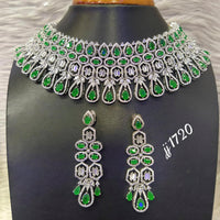 Jain Jewellers Gold Plated American Diamond Necklace Set