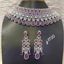 Jain Jewellers Gold Plated American Diamond Necklace Set