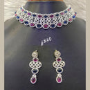 Jain Jewellers Gold Plated American Diamond Necklace Set