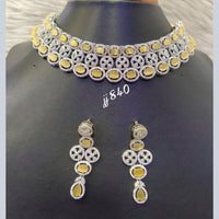 Jain Jewellers Gold Plated American Diamond Necklace Set
