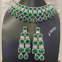 Jain Jewellers Gold Plated American Diamond Necklace Set