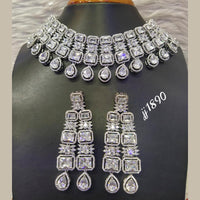 Jain Jewellers Gold Plated American Diamond Necklace Set