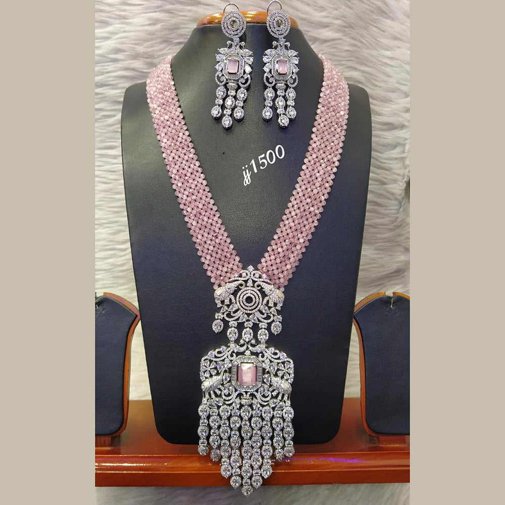 Jain Jewellers Gold Plated American Diamond Necklace Set