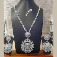 Jain Jewellers Gold Plated American Diamond Necklace Set