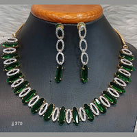 Jain Jewellers Gold Plated American Diamond Necklace Set