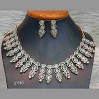 Jain Jewellers Gold Plated American Diamond Necklace Set