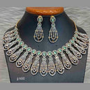Jain Jewellers Gold Plated American Diamond Necklace Set