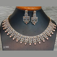 Jain Jewellers Gold Plated American Diamond Necklace Set
