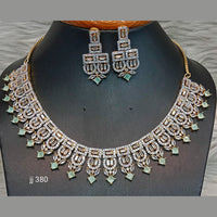 Jain Jewellers Gold Plated American Diamond Necklace Set