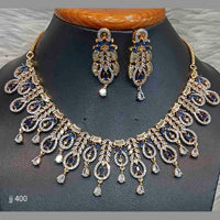 Jain Jewellers Gold Plated American Diamond Necklace Set