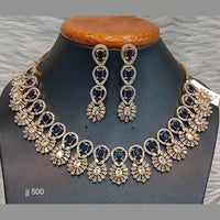 Jain Jewellers Gold Plated American Diamond Necklace Set