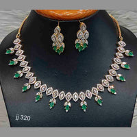 Jain Jewellers Gold Plated American Diamond Necklace Set