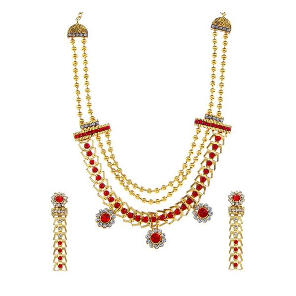 Soha Fashion Red Austrian Stone Necklace Set