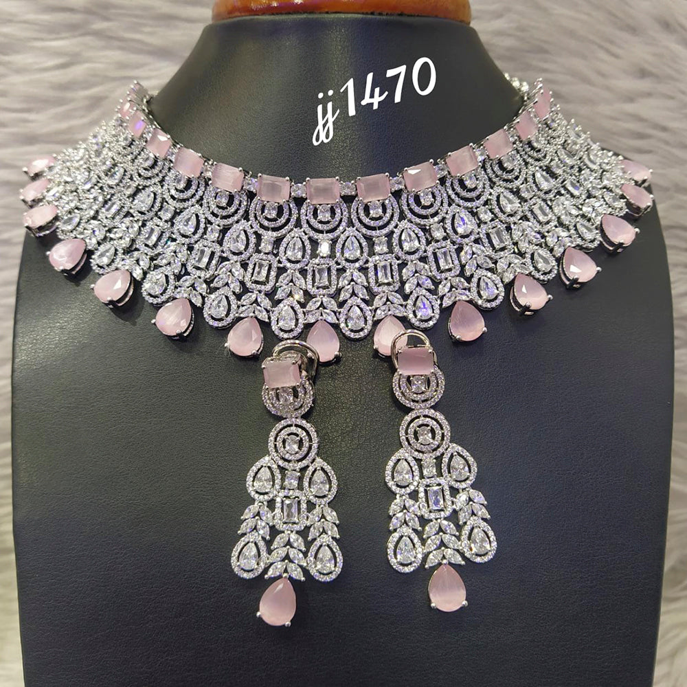Jain Jewellers American Diamond Jewellery Necklace Set