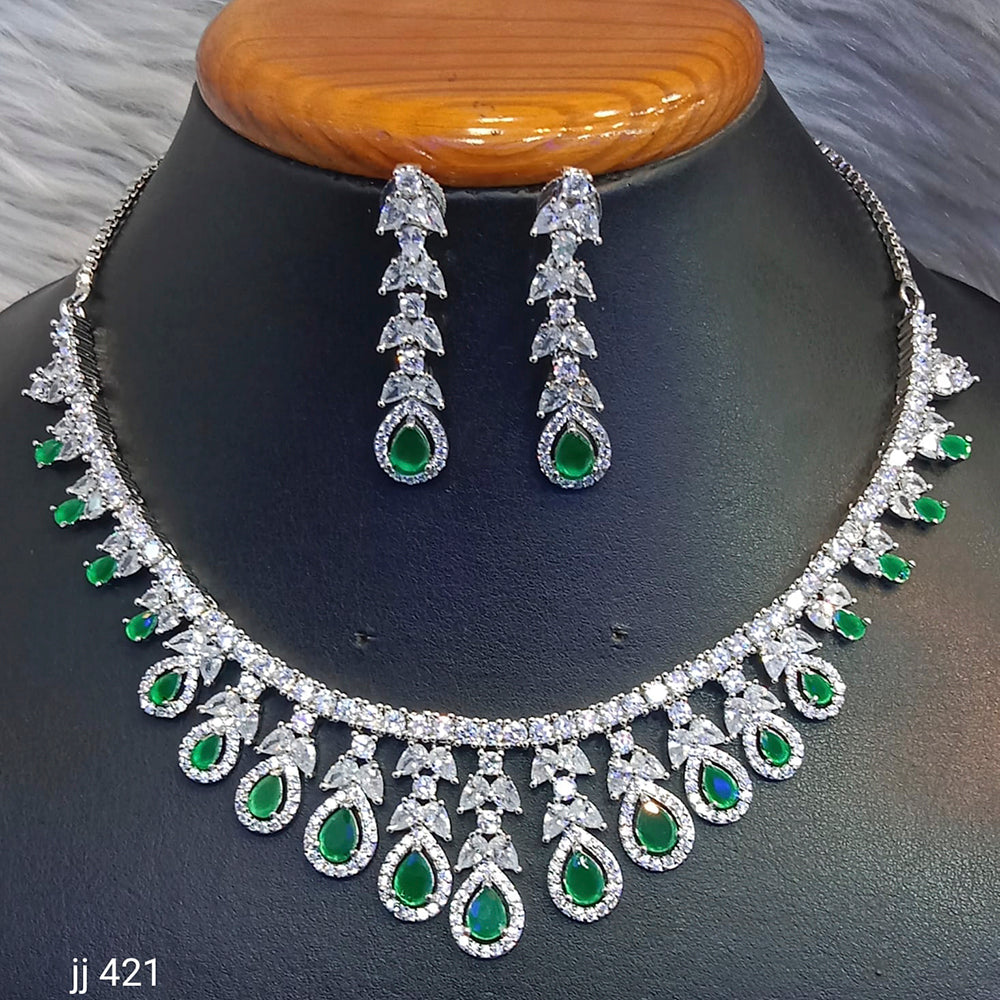 Jain Jewellers American Diamond Jewellery Necklace Set