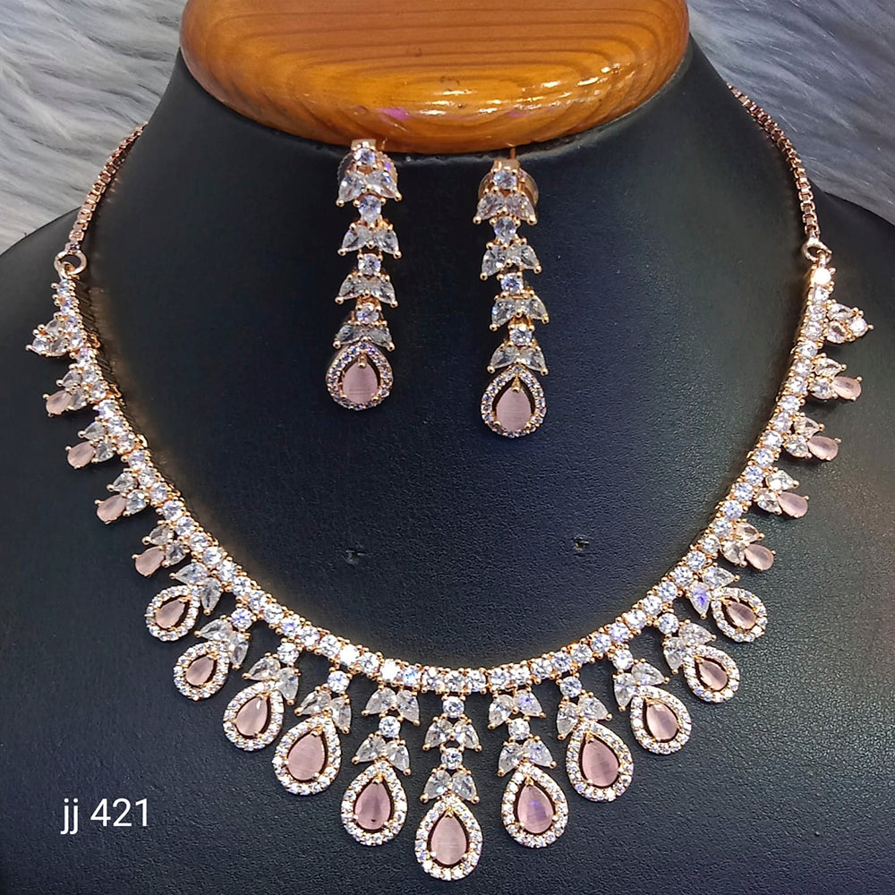 Jain Jewellers American Diamond Jewellery Necklace Set