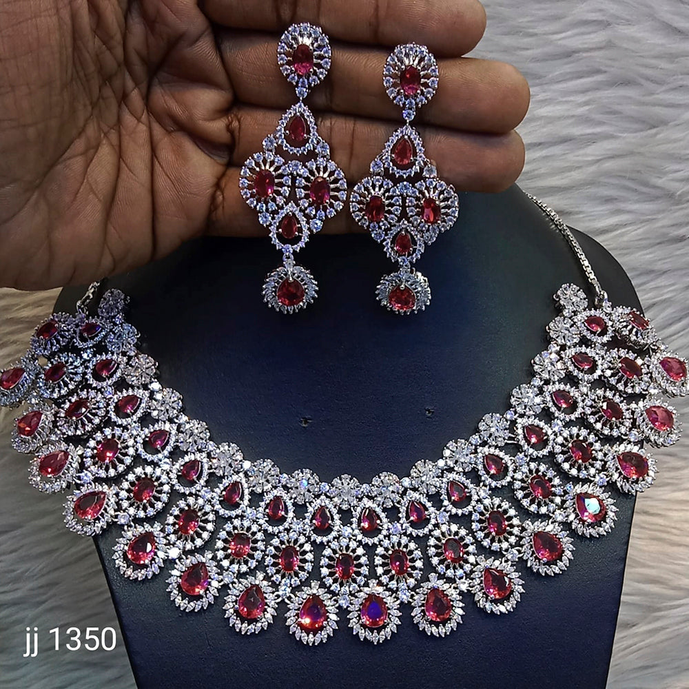 Jain Jewellers American Diamond Jewellery Necklace Set