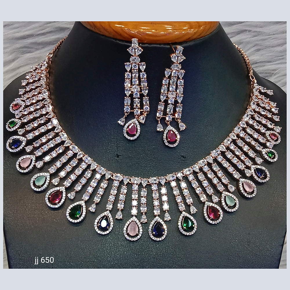 Jain Jewellers American Diamond Jewellery Necklace Set