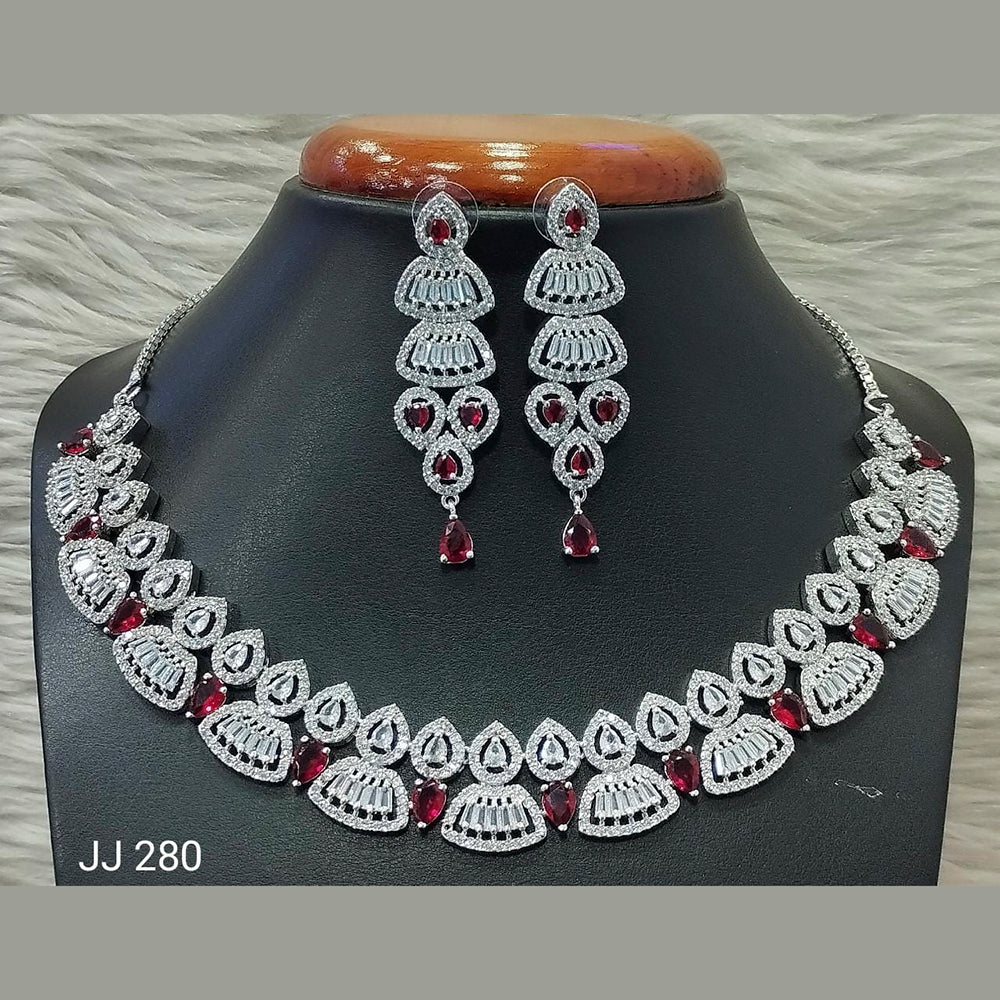 Jain Jewellers American Diamond Jewellery Necklace Set