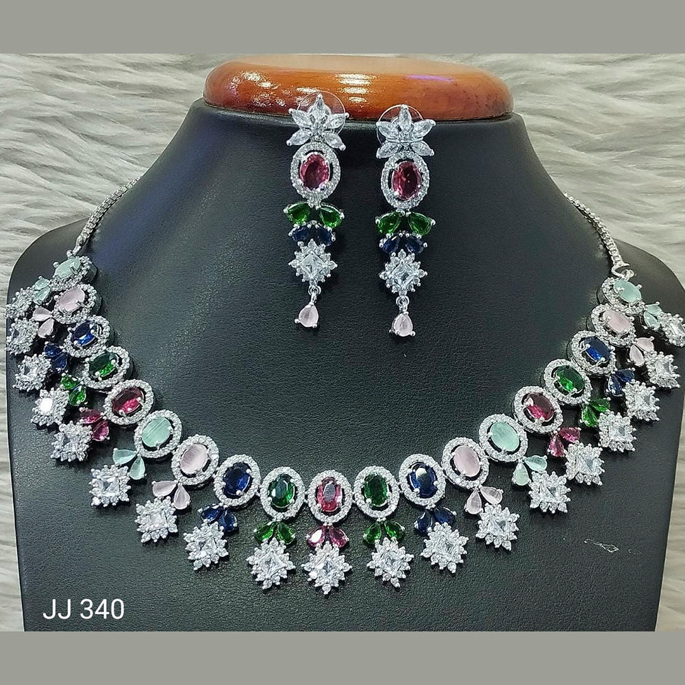Jain Jewellers American Diamond Jewellery Necklace Set