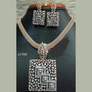 Jain Jewellers Rose Gold Plated AD Stone Pendant Set