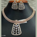 Jain Jewellers Rose Gold Plated AD Stone Pendant Set