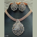 Jain Jewellers Rose Gold Plated AD Stone Pendant Set