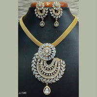 Jain Jewellers Gold Plated AD Stone Pendant Set