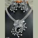 Jain Jewellers Silver Plated AD Stone Pendant Set
