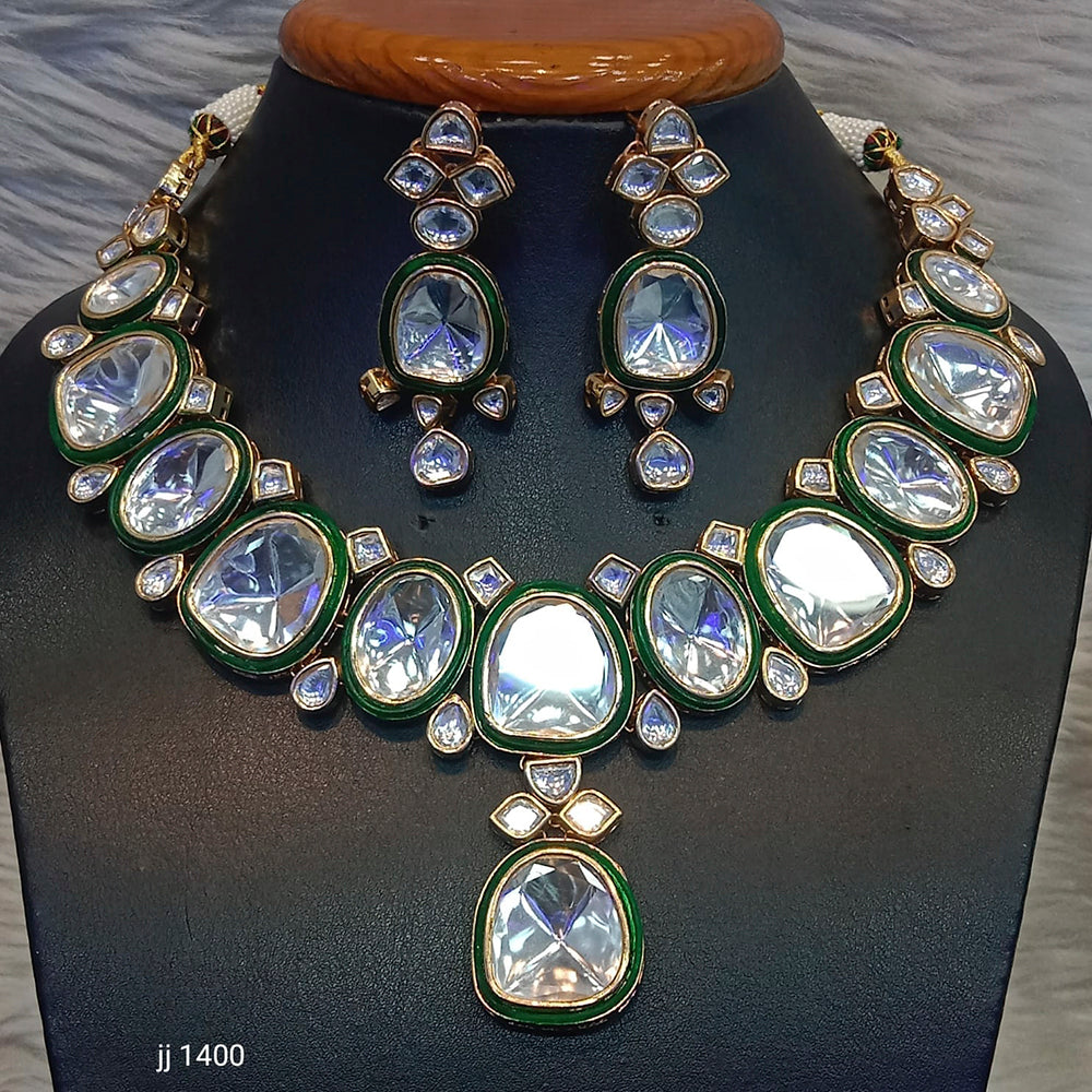 Jain Jewellers Meenakari Kundan Stone Necklace Set