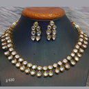 Jain Jewellers Gold Plated Kundan Stone Necklace Set