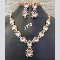 Jain Jewellers Gold Plated American Diamond Necklace Set