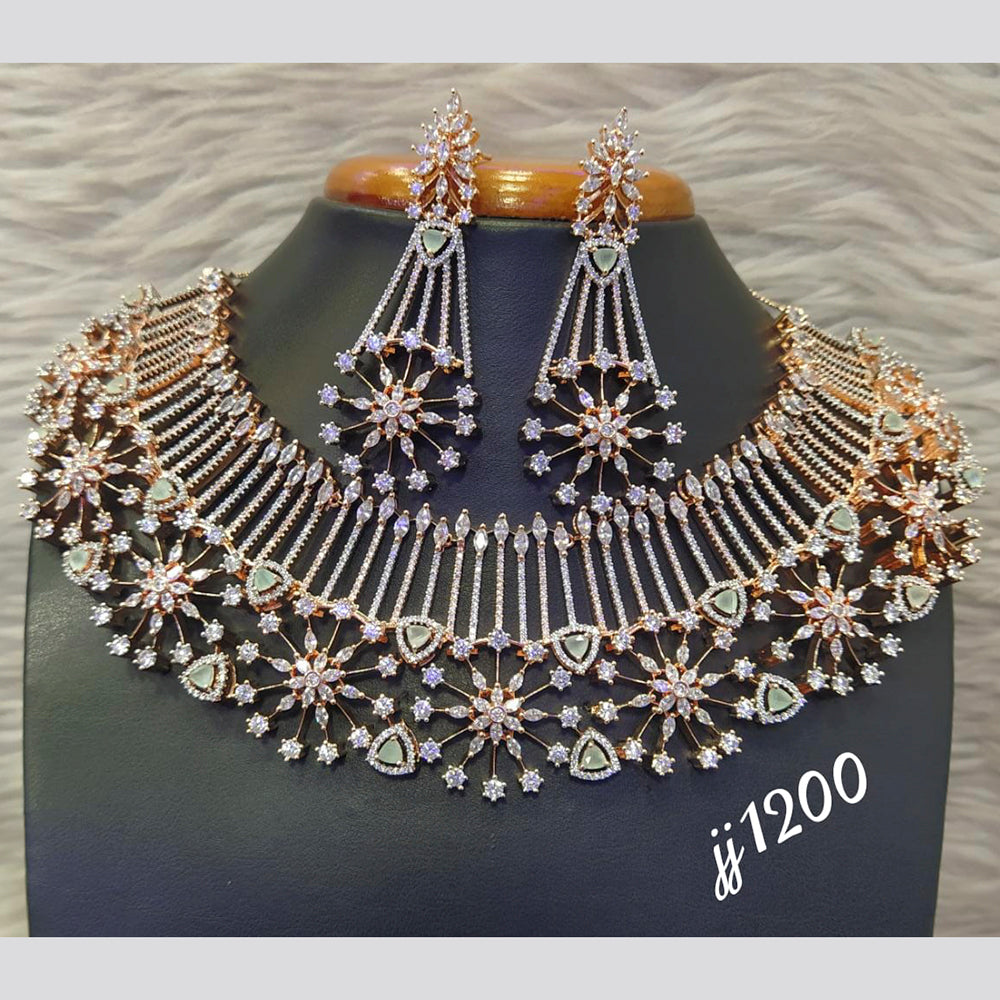 Jain Jewellers American Diamond Choker Necklace Set