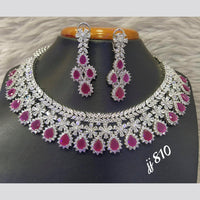Jain Jewellers American Diamond Choker Necklace Set