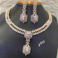 Jain Jewellers Gold Plated American Diamond Necklace Set