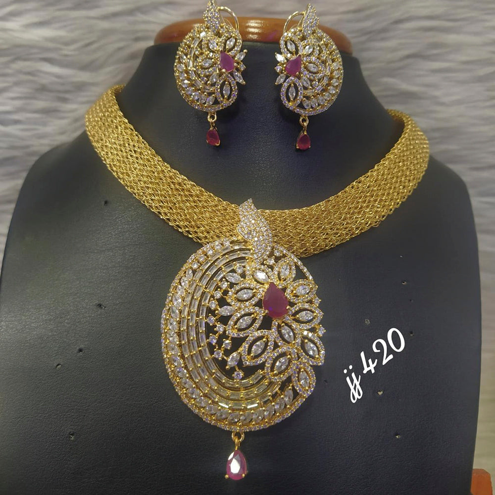 Jain Jewellers AD Stone Necklace Set