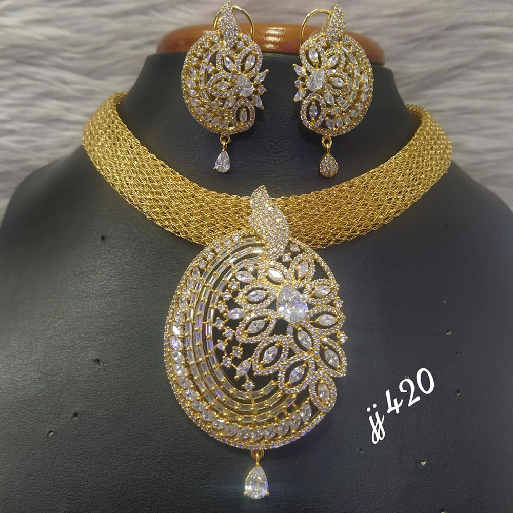 Jain Jewellers AD Stone Necklace Set
