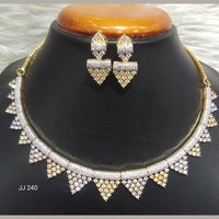 Jain Jewellers Gold Plated American Diamond Necklace Set