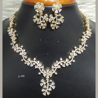 Jain Jewellers Gold Plated American Diamond Necklace Set