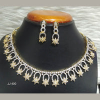 Jain Jewellers Gold Plated American Diamond Necklace Set