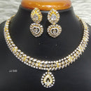 Jain Jewellers Gold Plated American Diamond Necklace Set