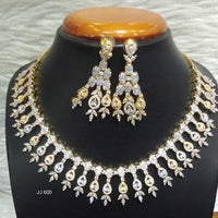Jain Jewellers Gold Plated American Diamond Necklace Set