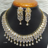 Jain Jewellers Gold Plated American Diamond Necklace Set