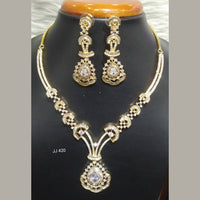 Jain Jewellers Gold Plated American Diamond Necklace Set