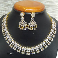 Jain Jewellers Gold Plated American Diamond Necklace Set