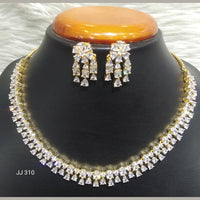 Jain Jewellers Gold Plated American Diamond Necklace Set