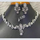 Jain Jewellers Silver Plated AD Stone Necklace Set