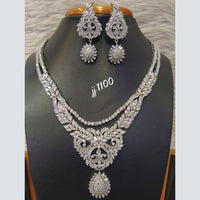 Jain Jewellers Silver Plated AD Stone Necklace Set