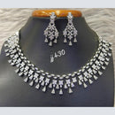 Jain Jewellers Silver Plated AD Stone Necklace Set
