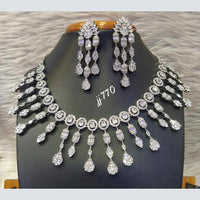 Jain Jewellers Silver Plated AD Stone Necklace Set